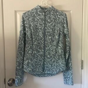 Athleta Shanti Salutation Textured Jacket in White Floral NWOT